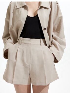 H & M linen blend tailored shorts